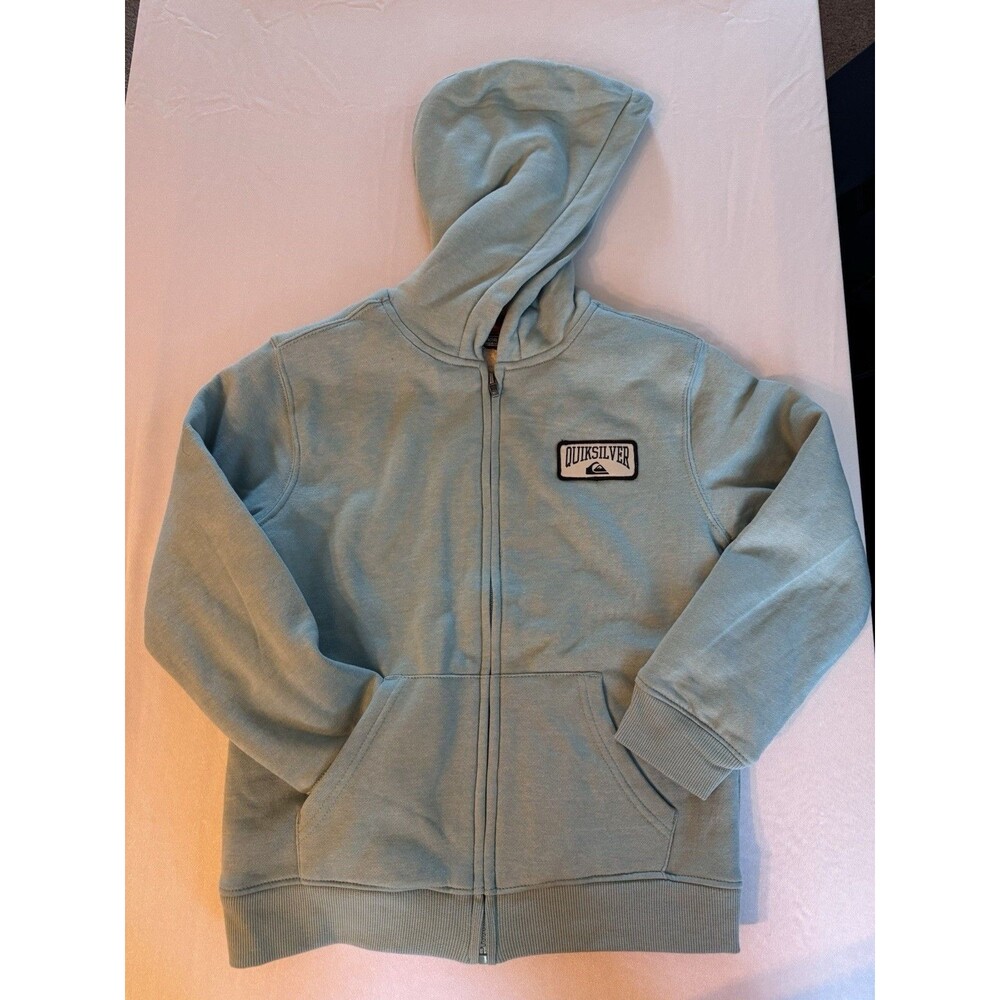 QUICKSILVER Youth Blue Zip Sherpa Lined Fleece Hoodie M 10/12